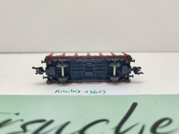 Minitrix N DC 13613 ex 51358730 Niederbordwagen + 2 Unimog Rmms / DRG