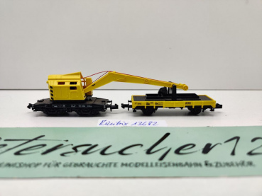 Minitrix N DC 13682 Kranwagen-Garnitur / DB