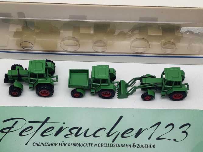 Märklin H0 1892 3 Fendt Modelle: Schlepper - Traktor m Schaufel - Geräteträger / OVP