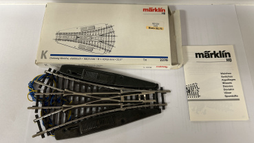 Märklin H0 AC 2270 Dreiwege Weiche elektrisch 168,9 mm / R=424,6 mm / 22,2°/ OVP