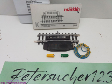 Märklin H0 AC 2297 K-Gleis elektromagn. Entkupplungsgleis  / 1/2 = 90 mm / Rostfleck / OVP