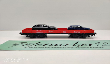 Märklin H0 AC 29231 1x Niederbord "CARGO" + 2 PKW aus Set / Relmms / DB