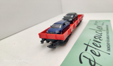 Märklin H0 AC 29231 1x Niederbord "CARGO" + 2 PKW aus Set / Relmms / DB