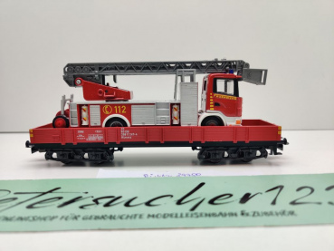 Märklin H0 AC 29755 Niederbordwagen Drehleiter aus Digital-Set "Feuerwehr" / DB