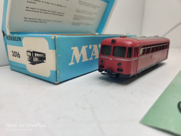 Märklin H0 3016 / BR795 299-7 / Schienenbus ROT / DB / Karton Einlage / Hellblaue OVP
