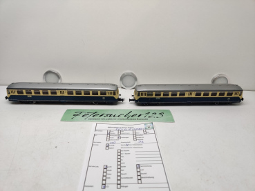 Märklin H0 AC 3028 / BR515023-0 / 815616-8 Triebwagen + Beiwagen / DB / Analog / Blau - Beige