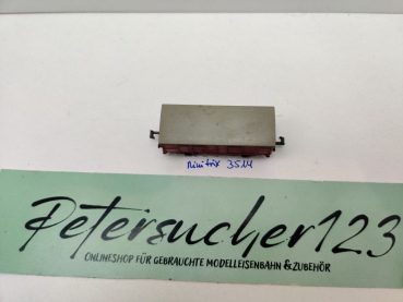 Minitrix N DC 3514 ged. Güterwagen "Hilfszug Feuerlöschwagen"  / rot / G10 / DB