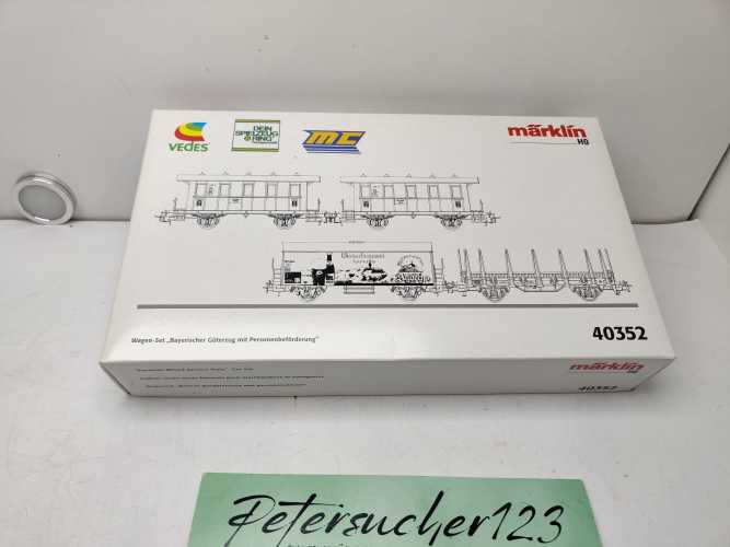 Märklin H0 AC 40352 / 4-teilige Wagenset „Bayerischer Güterzug mit Personenbeförderung“ / OVP