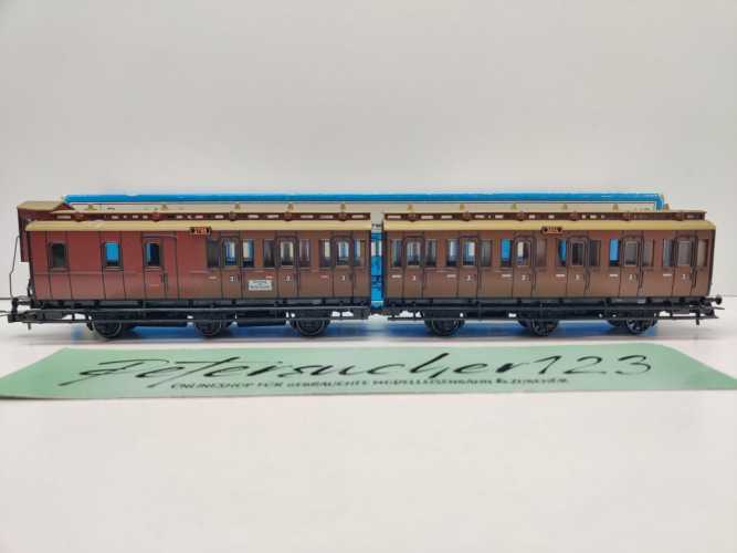 Märklin H0 AC 4209 Doppel-Abteilwagen Gepäckabteil C3 C3P / NEM / KPEV / OVP blau