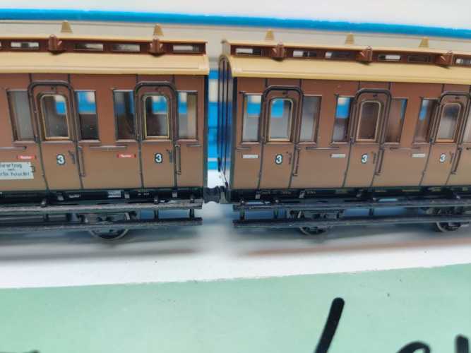 Märklin H0 AC 4209 Doppel-Abteilwagen Gepäckabteil C3 C3P / NEM / KPEV / OVP blau