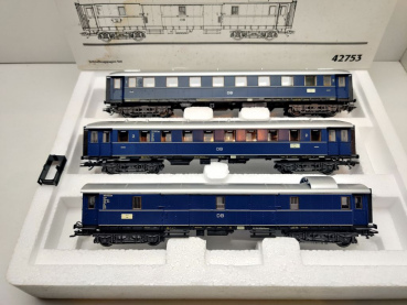 Märklin H0 AC 42753 Schnellzugwagen-Set 3-teilig / NEM / DB / OVP weiß