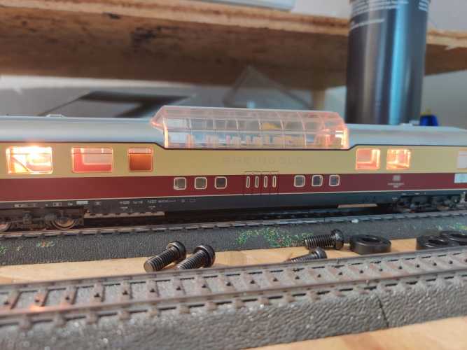 Märklin H0 AC 42990-2 Aussichtswagen "Rheingold" 1.Kl ADüm / Licht / NEM / DB