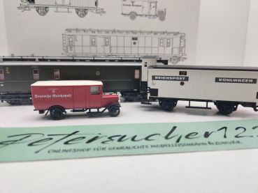 Märklin H0 AC 4329 Wagen-Set "Reichspost" & Fahrzeug / NEM / DRG / OVP weiß