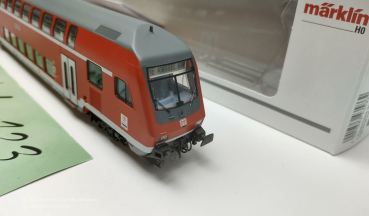 Märklin H0 AC 43586 Doppelstock Steuerwagen Rot / Licht /  DB / OVP