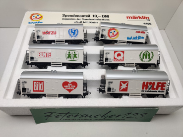 Märklin H0 AC 4400 Wagen-Set "Groß hilft Klein" Ichqrs377 / DB / OVP weiß