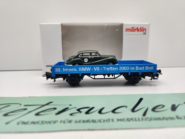 Märklin H0 AC 4423 Niederbord-Set "30.Int.BMW V8 Treffen" + Herpa BMW502 / OVP weiß