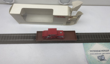 Märklin H0 AC 44241 Niederbordwagen m Straßenwalze / Kklm505 / DB / OVP weiß