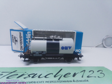 Märklin H0 AC 4450 Kesselwagen "OMV" / Kessel weiß / ÖBB / OVP blau