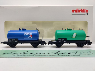 Märklin H0 AC 44562.001 Kesselwagen-Set "Pepsi" + "7.up" Zc / Rarität / SJ / EVP weiß