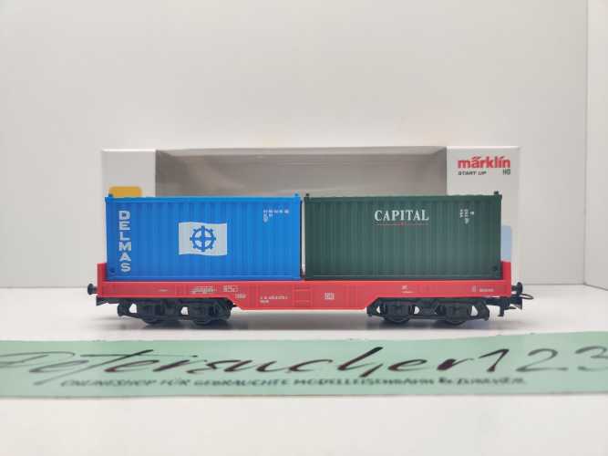 Märklin H0 AC 44700 Containertragwagen 2x 20' Container / DB / OVP start up
