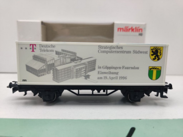 Märklin H0 AC 4481 Containerwagen Telekom 1996 "Strateg.Computerz.Südwest" / OVP