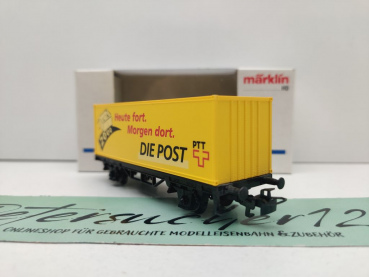 Märklin H0 AC 4481.330 Containerwagen "Die Post PTT" Lgs579 / Privat / OVP weiß
