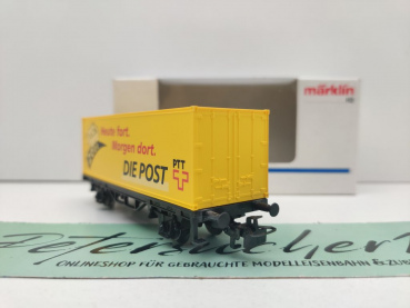 Märklin H0 AC 4481.330 Containerwagen "Die Post PTT" Lgs579 / Privat / OVP weiß