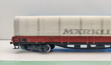 Märklin H0 AC 4517 Niederbordwagen m Plane "Märklin" / OOt / DB / OVP blau