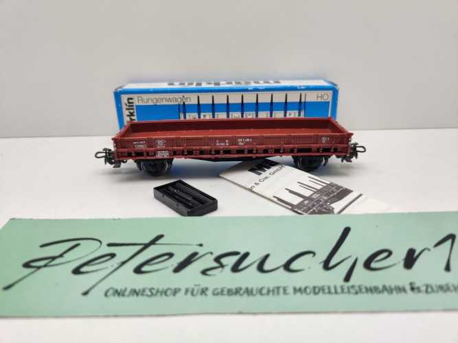 Märklin H0 AC 4607 Rungenwagen inkl Rungen Kbs443 / DB / OVP blau