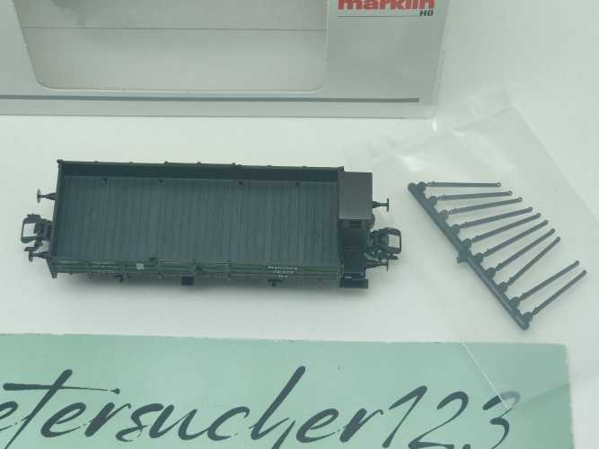 Märklin H0 AC 46157 Niederbordwagen Bremserhaus / NEM / K.Bay.Sts.B. / OVP weiß