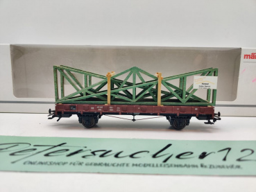 Märklin H0 AC 46362 Rungenwagen mit Fachwerk Dachbinden / R02 / NEM / DB / OVP weiß