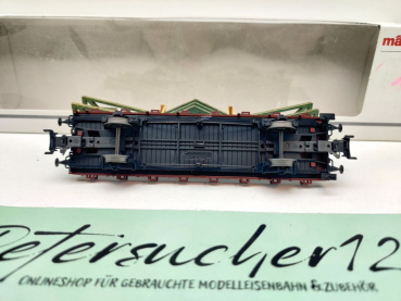 Märklin H0 AC 46362 Rungenwagen mit Fachwerk Dachbinden / R02 / NEM / DB / OVP weiß