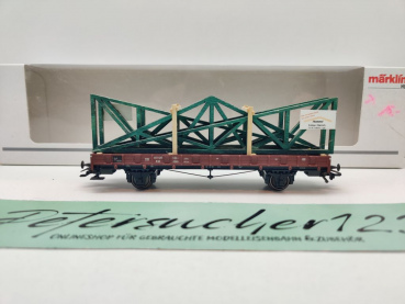 Märklin H0 AC 46362 Rungenwagen mit Fachwerk Dachbinden / R02 / NEM / DB / OVP weiß