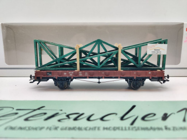 Märklin H0 AC 46362 Rungenwagen mit Fachwerk Dachbinden / R02 / NEM / DB / OVP weiß