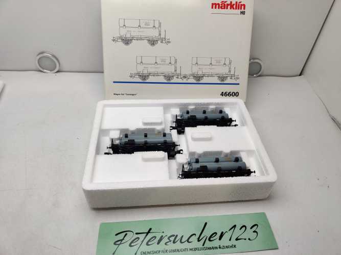 Märklin H0 AC 46600 / 3-teilige Spezial-Wagenset „Gaswagen“ / OVP