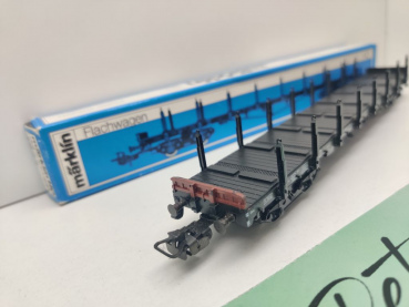 Märklin H0 AC 4663 Tragwagen mit Klapprungen Rs680 / DB / OVP blau