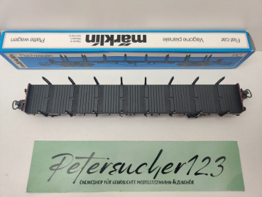 Märklin H0 AC 4663 Tragwagen mit Klapprungen Rs680 / DB / OVP blau