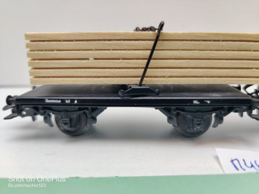 Märklin H0 4665 Langholzwagen / zwei Drehschemelwagen mit Holzladung / DRG