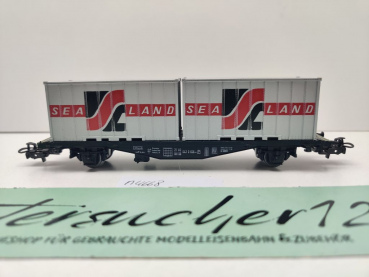 Märklin H0 AC 4668 Containerwagen "Sea Land" Lgjs598 / 2x 20' Container / DB