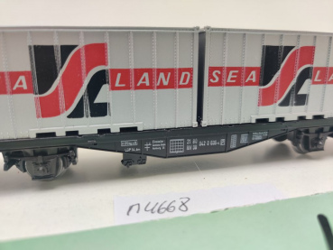 Märklin H0 AC 4668 Containerwagen "Sea Land" Lgjs598 / 2x 20' Container / DB