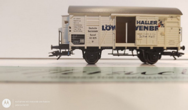 Märklin H0 AC 4678 ged. Güterwagen m. Brmshs "Haller Löwenbräu" / NEM / DRG