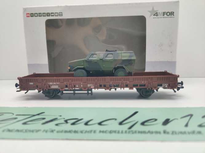 Märklin H0 46952 4MFOR Panzerwagen-Transport mit "Dingo" Kbs443 / NEM / DB / OVP