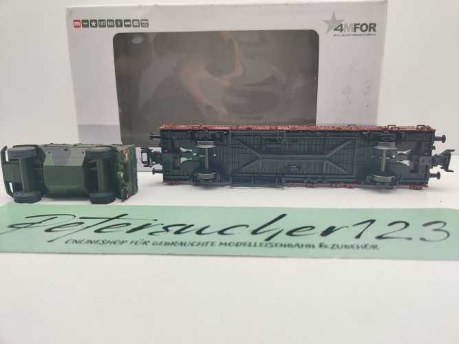 Märklin H0 46952 4MFOR Panzerwagen-Transport mit "Dingo" Kbs443 / NEM / DB / OVP