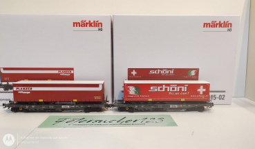 Märklin H0 AC 47115 Taschenwagen-Set "Schöni + Planzer" / NEM / OVP weiß