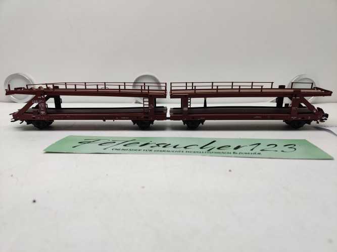 Märklin H0 AC 4712 Doppel-Autotransportwagen der Bauart Laaeks 553 / NEM / DB