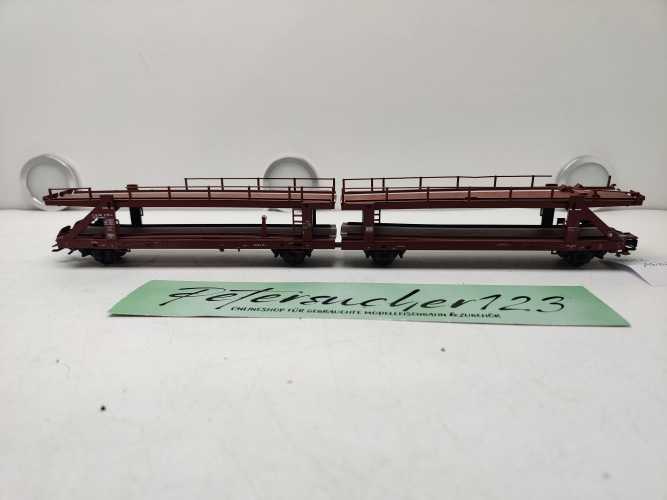 Märklin H0 AC 4712 Doppel-Autotransportwagen der Bauart Laaeks 553 / NEM / DB