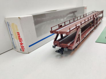 Märklin H0 AC 4712 Doppel-Autotransportwagen Laaeks553 NEM / DB / OVP weiß