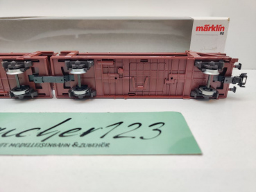 Märklin H0 AC 4712 Doppel-Autotransportwagen Laaeks553 NEM / DB / OVP weiß