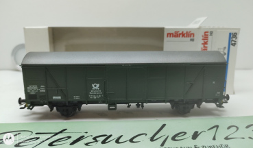 Märklin H0 4736 Gedeckter Güterwagen Post / Grün / Weiße-OVP