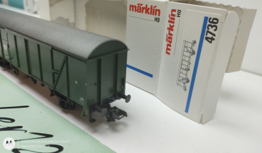 Märklin H0 4736 Gedeckter Güterwagen Post / Grün / Weiße-OVP